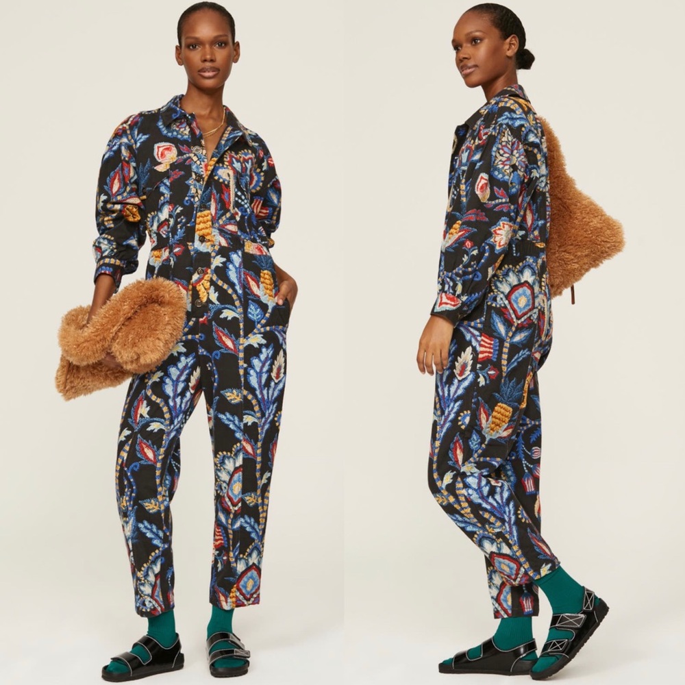 Farm Rio Farm Dev Jumpsuit Black Jungle Print